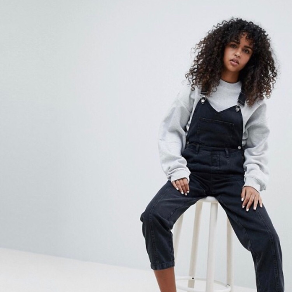 ASOS DESIGN Denim Overall in Washed Black